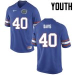 Youth Florida Gators #40 Jarrad Davis NCAA Nike Blue Authentic Stitched College Football Jersey YRZ4462MV